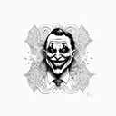 joker card  tattoo design idea