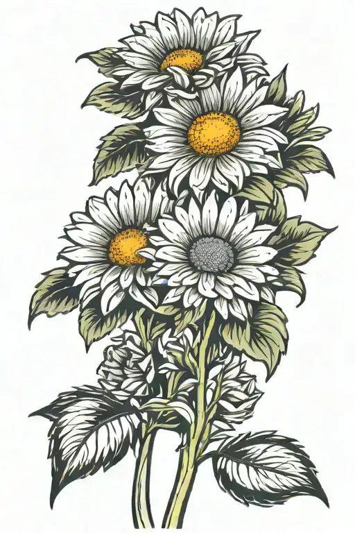 three gerberas tattoo design idea