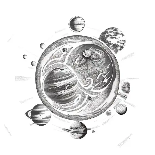 planet  tattoo design idea