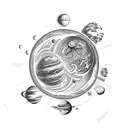 planet  tattoo design idea