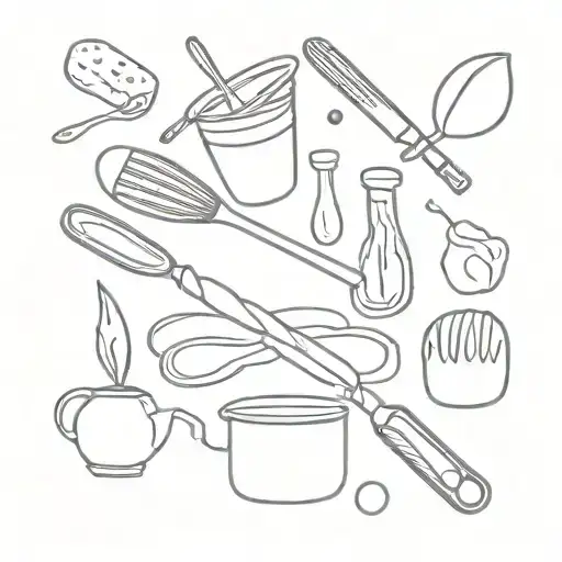 baking utensils tattoo design idea