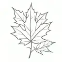 maple leaf, whisker and spatual tattoo design idea