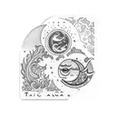sol y luna carta tarot tattoo design idea