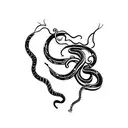 long sword with vines and snake tattoo design idea