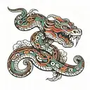 snake aztec tattoo design idea