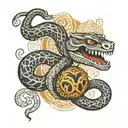 snake aztec tattoo design idea