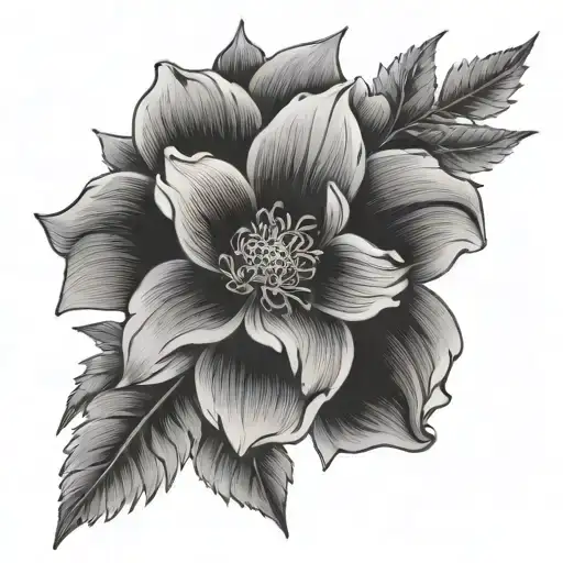 heather flower tattoo design idea