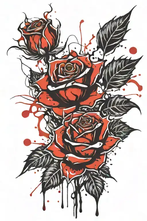burning rose tattoo tattoo design idea