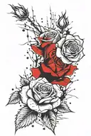 burning rose tattoo design idea