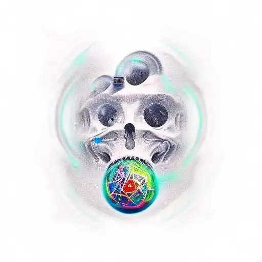 fine line cyber sigilism tattoo design idea