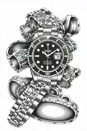 rolex logo incorporated tattoo design idea