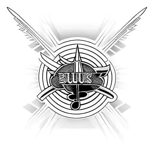St. Louis Blues logo merged with Metallica's logo tattoo design idea