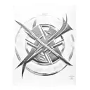 Metallica's iconic logo intertwined with a UPS delivery truck tattoo design idea