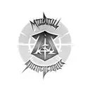 Metallica's iconic logo intertwined with a UPS delivery truck tattoo design idea