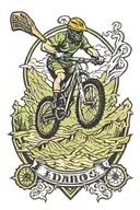 Idaho mountain biking and softball home plate tattoo design idea