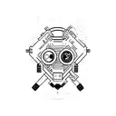 y2k retro computer monitor with pixel brain inside  tattoo design idea