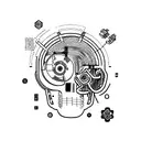 y2k retro computer monitor with pixel brain inside  tattoo design idea