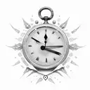 The dead with a clock for a shadow tattoo design idea