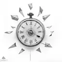 The dead with a clock for a shadow tattoo design idea