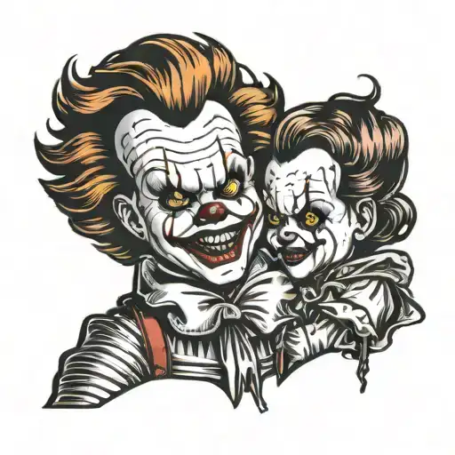 chucky and pennywise mashup  tattoo design idea