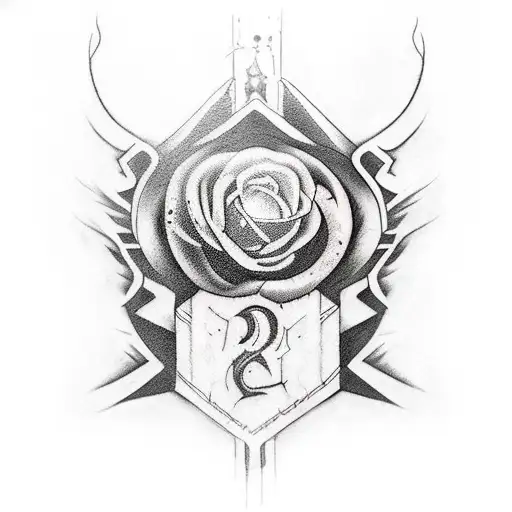 tattoo sleeve design with Stephen King gunslinger and pc videogames tattoo design idea