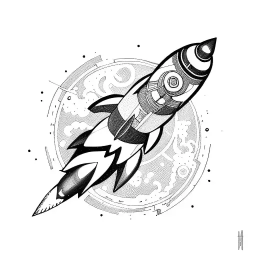 rocket tattoo design idea
