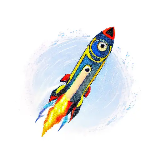 rocket tattoo design idea
