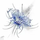 blue spider lily tattoo design idea