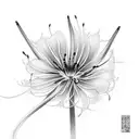 blue spider lily tattoo design idea