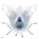 blue spider lily tattoo design idea