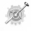 A weightlifting barbell made of farm tools tattoo design idea