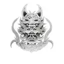 foo dog left hand  tattoo design idea