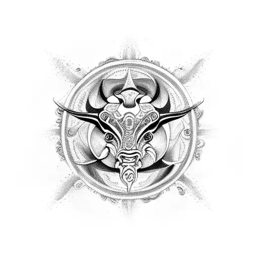 A celestial fusion tattoo design combining the Scorpio and Taurus zodiac symbols in a unique way tattoo design idea
