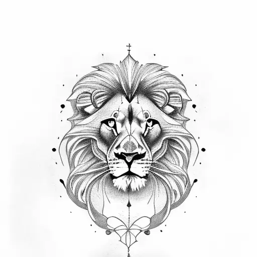 lion, skull, hour glass tattoo design idea