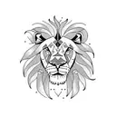 lion, skull, hour glass tattoo design idea