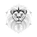 lion, skull, hour glass tattoo design idea