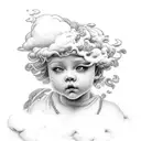 cherub on a cloud  tattoo design idea