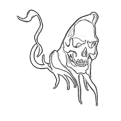 a skeleton in a hooded robe tattoo design idea