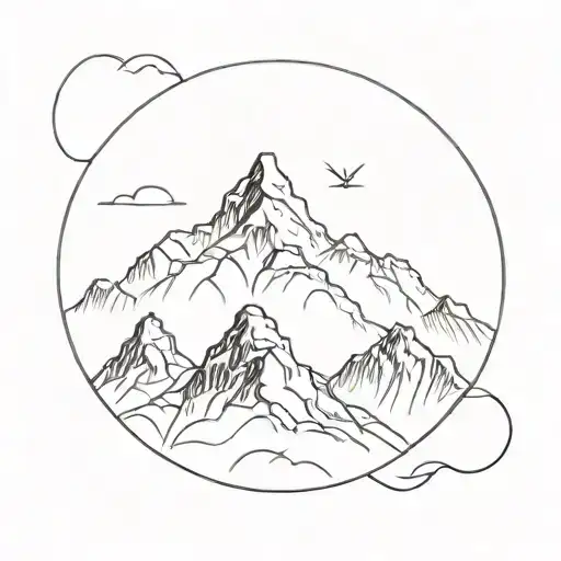 mount Everest and Mariana trench   tattoo design idea