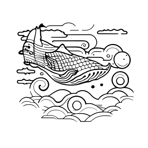 whale universe tattoo design idea