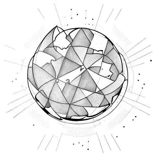 deconstructed globe tattoo design idea