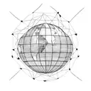deconstructed globe tattoo design idea