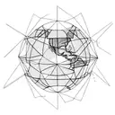 deconstructed globe tattoo design idea
