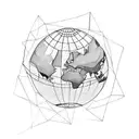 deconstructed globe tattoo design idea