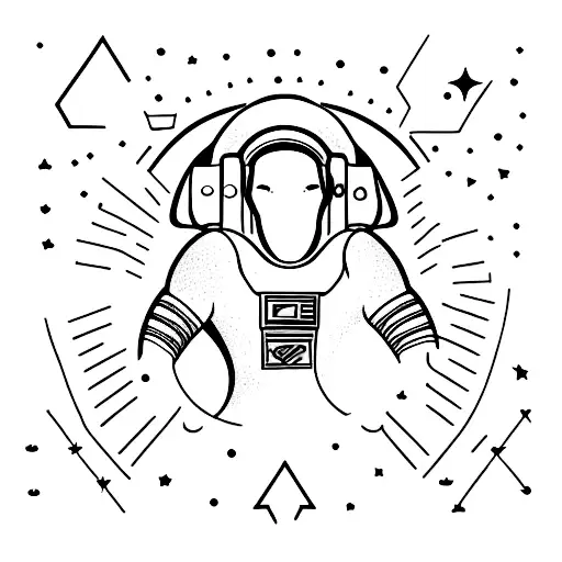 astronaut tarboosh pharaoh  tattoo design idea