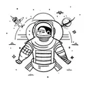 astronaut tarboosh pharaoh  tattoo design idea