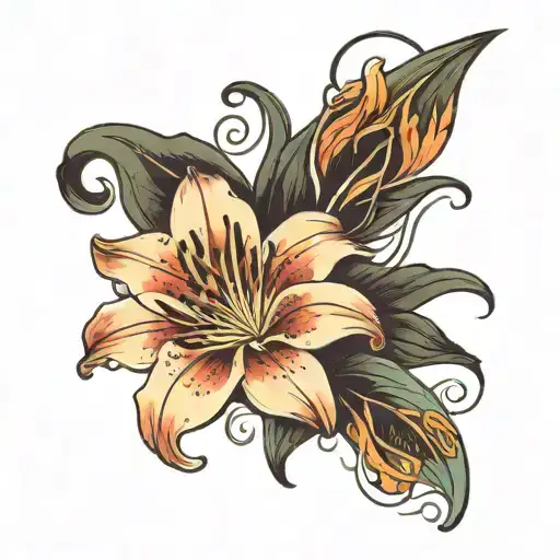 lily flower tattoo design idea