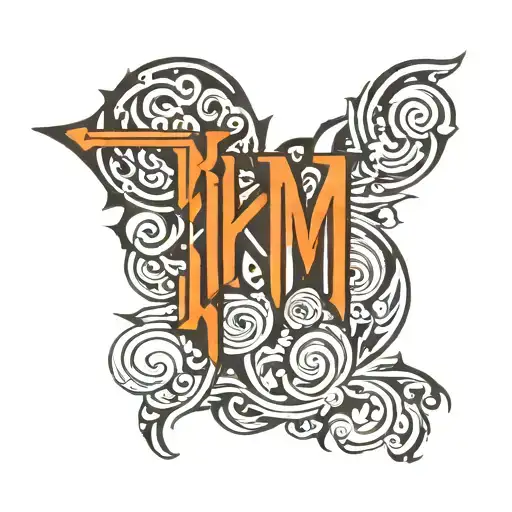 Clean Text:  Simplify the "KTM" text to remove the glitch effect, making it solid and bold. Refined Tribal Patterns:  Ma tattoo design idea