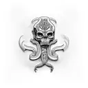 caveira e cobra  tattoo design idea