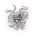 caveira e cobra  tattoo design idea